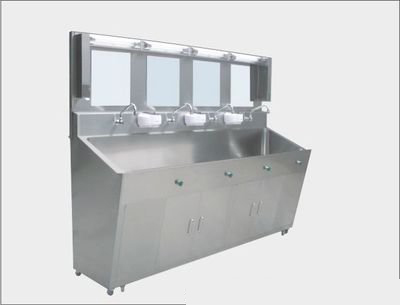 Stainless steel sink for four persons